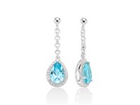 Orecchini Miluna Donna LA GEMMA DEL CIELO in Argento Topazio ERD2548 - ERD2548